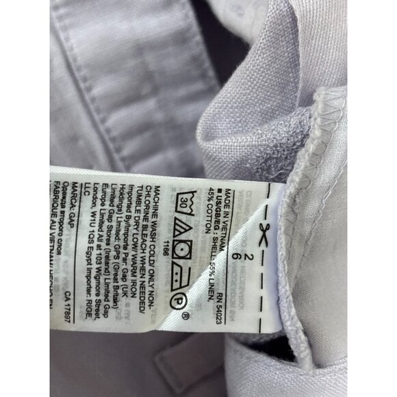 Gap Womens Girlfriend Chino Pants Size 2 Lavendar Linen Cotton Embroidered Sides - Picture 5 of 7